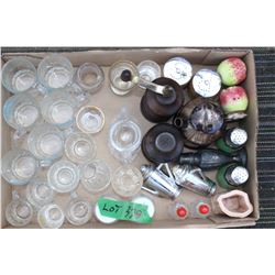 Flat with Salt & Peppers and Shot Glasses