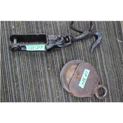 Pulley and a Pulley Hanger (missing the pulley)