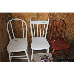 Antique Kitchen Style Chairs (4)