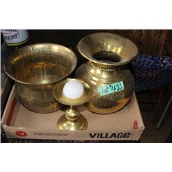 Brass Spittoon, Flower Pot & Candle Holder