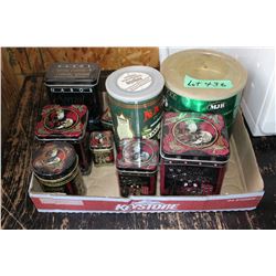 Flat with a Collection of Tea and Coffee Tins