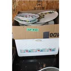 Bread Box with Platters and Assorted Decorator Plates