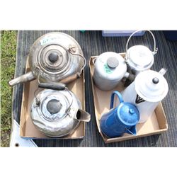 Flat with Two Antique Kettles and a Flat with Coffee Pots (4)