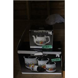 Cannister Set (4 pcs.) and Matching Teapot
