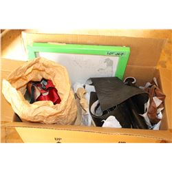 Box with Leather pieces, Men's' Ties, etc.