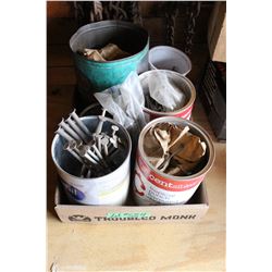 Flat with Tins of Assorted Nails