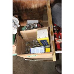 Box of Automotive Light Bulbs and Chain Hooks