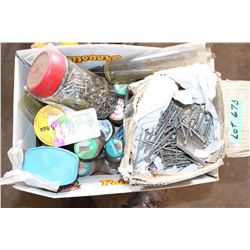 Box with an Assortment of Nails and Screws