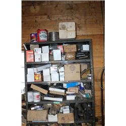 Metal Shelving Unit with Tractor, Machinery & Implement Parts