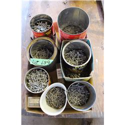 Flat with Tins of Assorted Small Nails
