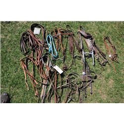 Horse Head Stalls with Bits & Several Sets of Reins