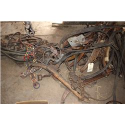 Collection of Horse Items - Hames; Tugs; Nose Baskets; Spreaders, etc.