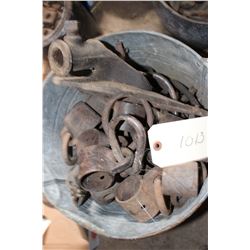 Pail of Double Tree Hardware