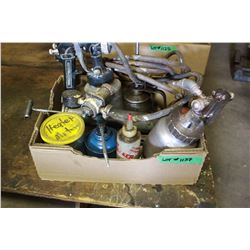 Flat with (2) Paint Sprayers; Air Regulator Hose; (4) Oilers and a Grease Gun