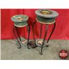 Image 1 : Pair of 2 Tier Plant Stands (27"H) & (24"H)