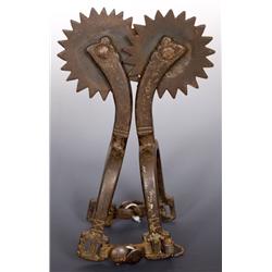 Heavy 19th century Mexican Iron Spurs.