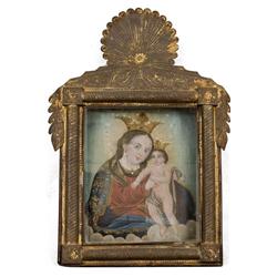 19th Century Mexican Retablo Tin Frame