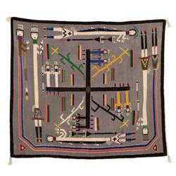 Navajo Whirling Log Sand Painting Rug.