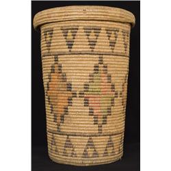 Jicarilla Apache Trash Basket With Top.