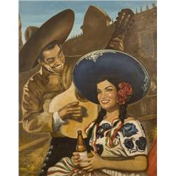 Mexican Painting. Oil on canvas.