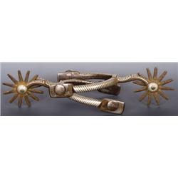Mexican Silver Inlaid Spurs.