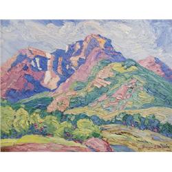 Birger Sandzen. Oil on Board.