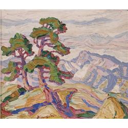 Birger Sandzen. Oil on Board.
