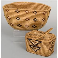 Pair of Salish Baskets.