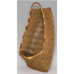 Hupa Basketry Cradle with Woven Seat