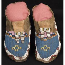 Blackfoot Beaded Hide Moccasins