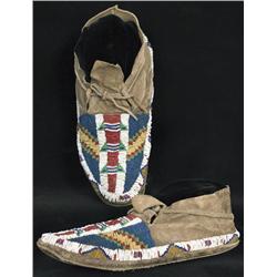 Central Plains Beaded Hide Moccasins.