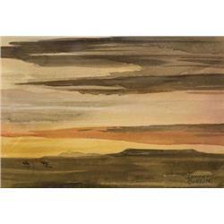 Edward Borein. Watercolor.