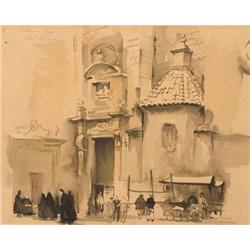 Clark Hulings. Watercolor.