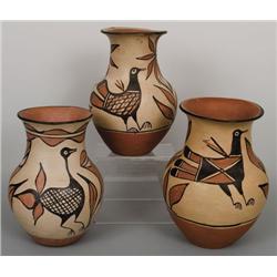 Three Santa Domingo Vases. 