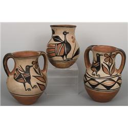 Three Santa Domingo Vases. 