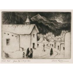 Gene Kloss. Drypoint and etching.