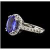 Image 1 : 2.80 ctw Tanzanite and Diamond Ring - 14KT White Gold