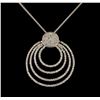 Image 1 : 14KT White Gold 0.90 ctw Diamond Pendant With Chain