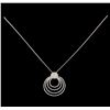 Image 2 : 14KT White Gold 0.90 ctw Diamond Pendant With Chain