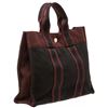 Image 1 : Hermes Burgundy Canvas Sac Fourre PM Tote Bag
