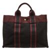 Image 2 : Hermes Burgundy Canvas Sac Fourre PM Tote Bag