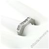 Image 5 : 14kt White Gold 0.71 ctw Princess and Round Diamond Squared Band Ring
