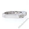 Image 7 : 14kt White Gold 0.71 ctw Princess and Round Diamond Squared Band Ring