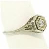 Image 7 : 18k White Gold Old European Diamond Solitaire Ring