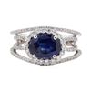 Image 2 : 3.23 ctw Sapphire and Diamond Ring - Platinum