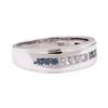 Image 1 : 0.70 ctw Blue and White Diamond Ring - 10KT White Gold