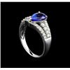 Image 4 : 14KT White Gold 1.88 ctw Tanzanite and Diamond Ring