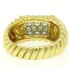 Image 7 : Estate 18k Yellow Gold E VVS2 1.01 ctw Pave Set Diamond Scalloped Ribbed Ring