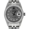 Image 2 : Rolex Mens Stainless Steel Slate Grey Diamond 36MM Datejust Wristwatch