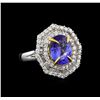 Image 1 : 14KT Two-Tone Gold 2.63 ctw Tanzanite and Diamond Ring
